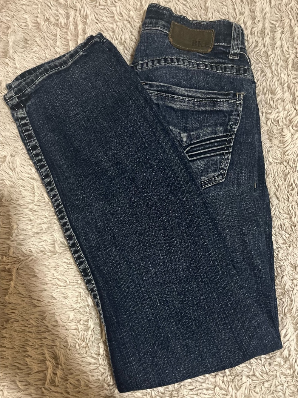 BKE Straight Leg Jeans for boys in Dark Blue Wash